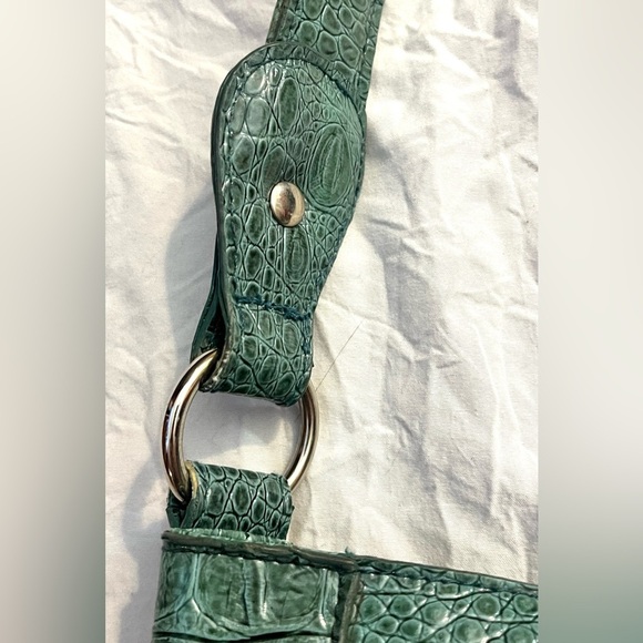 Sag Harbor Teal Crocodile-Embossed Women's Bag Purse - Picture 5 of 14